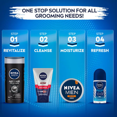 NIVEA MEN Acne Control Face Wash 50 g | With Magnolia Bark Extracts for 12 Hr Oil Control in Summer | Fights Dirt and Oil | For Oily Skin